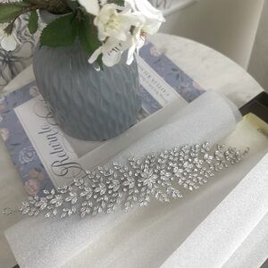 Cubic Zirconia silver headband tiara
